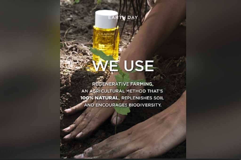 Article carrousel sur facebook - Capture d'écran  présentation produit Clarins
