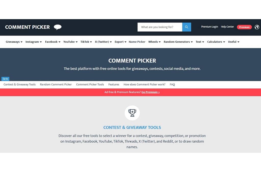 Article tirage au sort concours instagram - Capture d'écran de l'outil Comment Picker