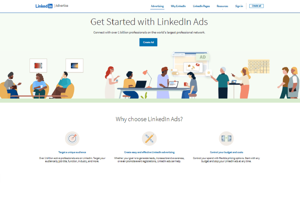 Article Vidéo LinkedIn - Capture d'écran de l'outil Linkedin Ads